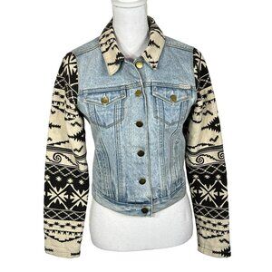 MAISON SCOTCH & SODA Navajo Stitch Denim Jacket Sz 1 (US SMALL) EUC